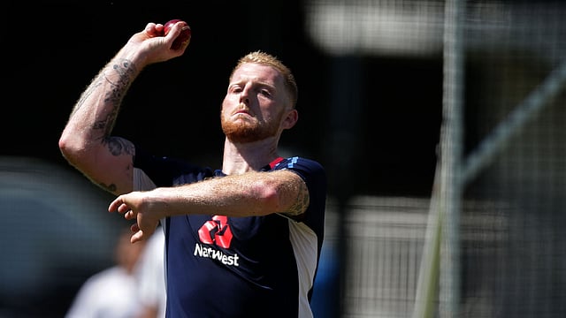 This file photo taken on 5 July, 2017 shows England`s Ben Stokes bowling during a practice session prior to the first Test match between England and South Africa, at Lord`s Cricket Ground in London. Photo: AFP