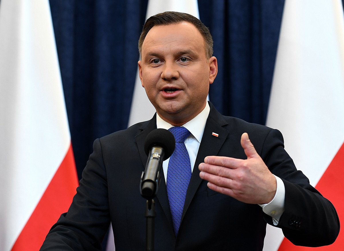 Poland`s President Andrzej Duda gives a press conference on 6 February  2018 in Warsaw to announces that he will sign into law a controversial Holocaust bill which has sparked tensions with Israel, the US and Ukraine. Photo: AFP