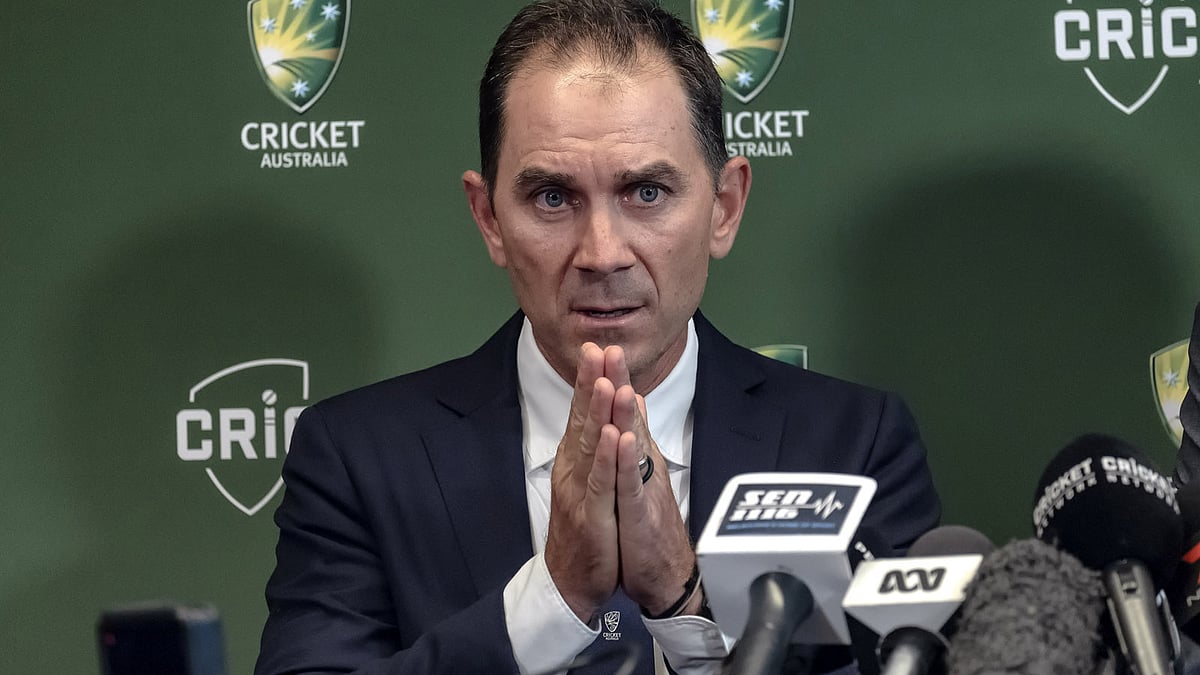 Justin Langer speaks to the media in Melbourne, Australia, on 3 May 2018. Reuters