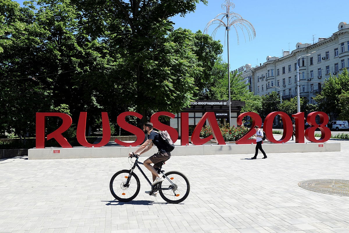 Logo of the 2018 FIFA World Cup in Rostov-on-Don, Russia. Photo: Reuters.