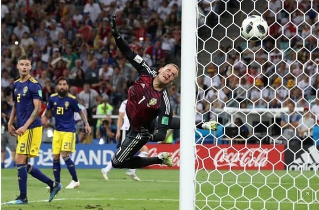 Germany`s Toni Kroos scores their second goal  against Sweden at Sochi, Russia -on 23,  June  2018 -- Reuters