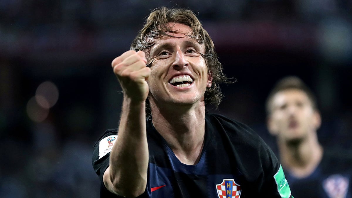 Croatia`s Luka Modric celebrates scoring their second goal in a Group D match against Argentina at Nizhny Novgorod Stadium, Nizhny Novgorod, Russia on 21 June 2018. Photo: Reuters