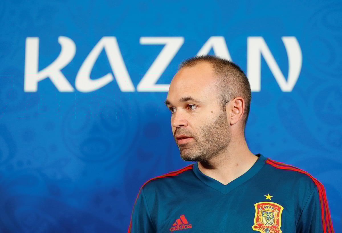 Spain`s Andres Iniesta during the press conference on 19 June 2018 . Photo: Reuters