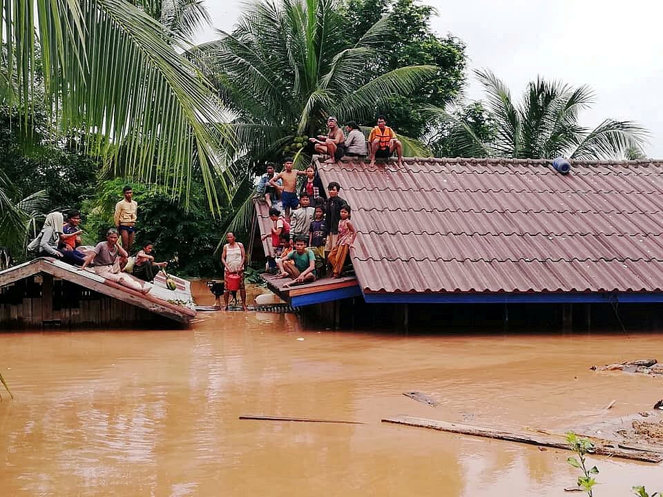 Villagers evacuate after the Xepian-Xe Nam Noy hydropower dam collapsed in Attapeu province. Reuters