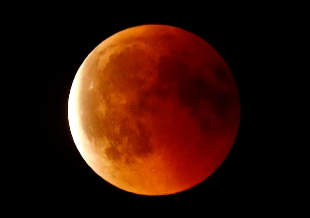 The full moon is seen during a lunar eclipse in the sky over Frankfurt, Germany, on 27 July 2018. Photo: Reuters