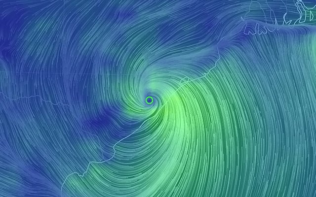 Indian men cut through a fallen tree to clear the road between Gopalpur and Berhampura after heavy winds brought by Cyclone Titli struck the area, near Gopalpur in eastern Odisha state on 11 October 2018. Photo: AFP