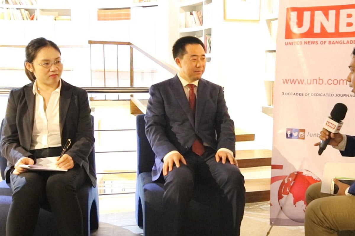 Chinese ambassador to Bangladesh Zhang Zuo during an interview with UNB -- Photo: UNB