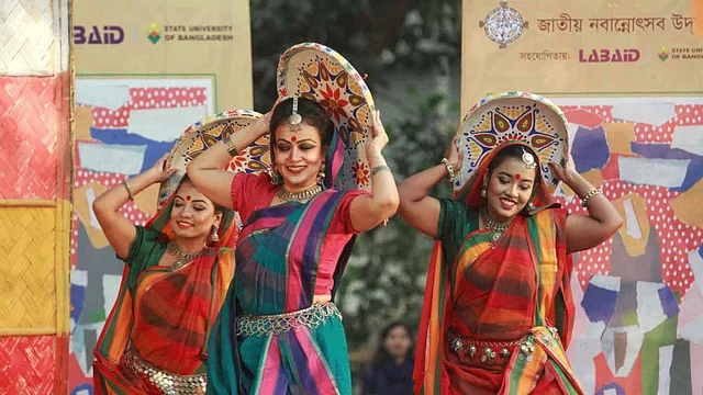 Nabanna festival rally held at Dhaka University campus. Photo: UNB