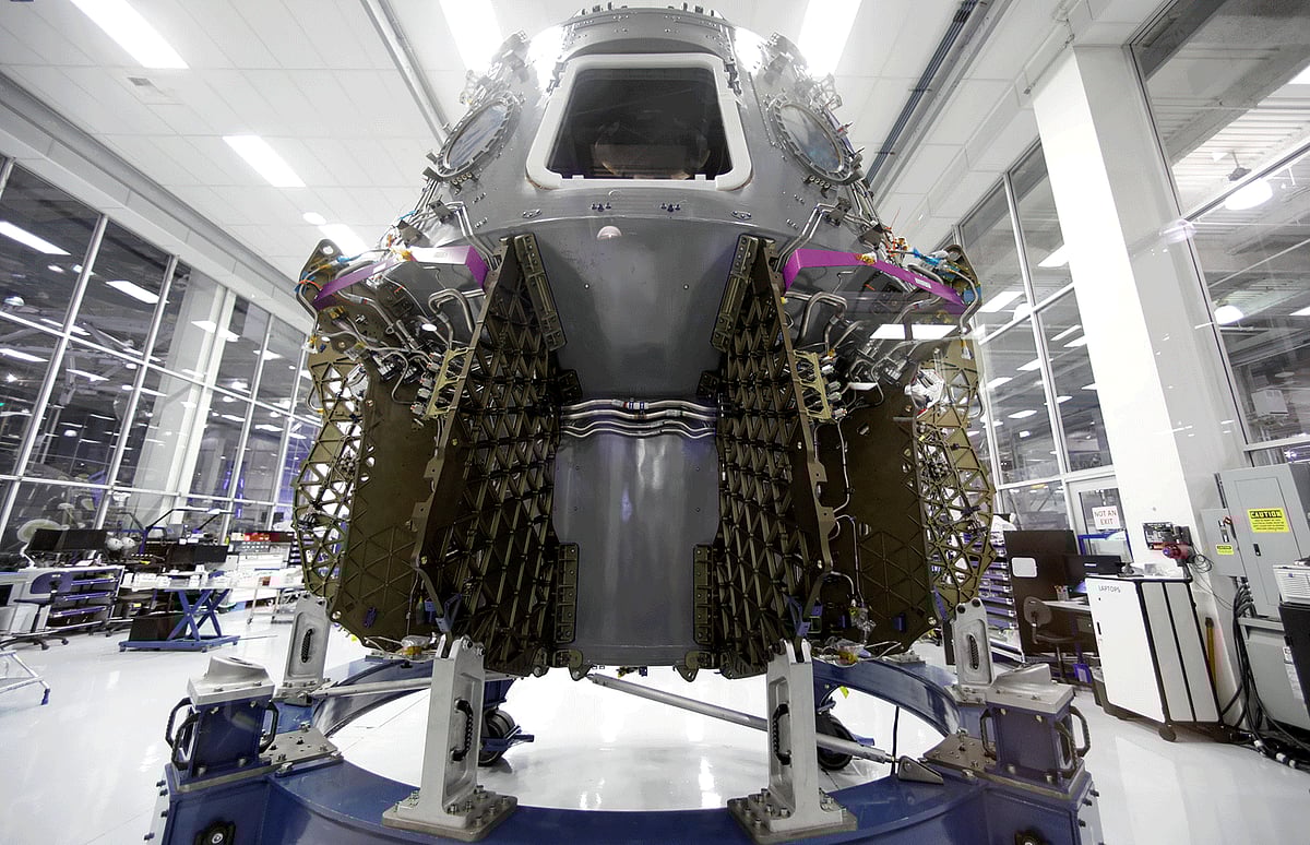 The SpaceX space craft Crew Dragon is shown being built inside a cleanroom at SpaceX headquarters in Hawthorne, California, US on 13 August 2018. Photo: Reuters