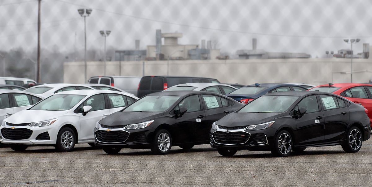 Cars sit outside the GM Lordstown Plant on 26 November 2018 in Lordstown, Ohio. GM said it would end production at five North American plants including Lordstown, and cut 15 per cent of its salaried workforce. Photo: AFP  Carmakers in belt-tightening mode as US sales boom over