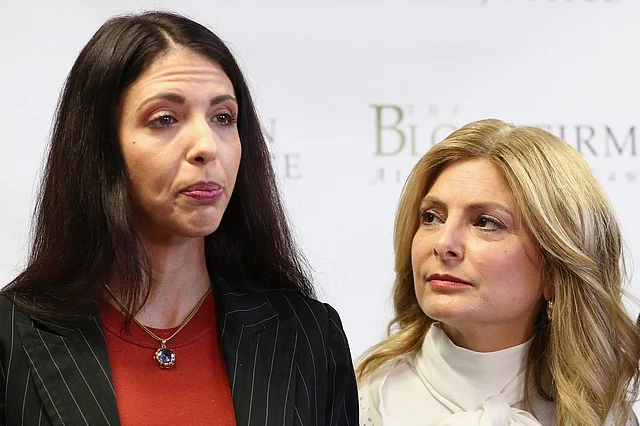 In this file photo taken on March 19, 2018 attorney Lisa Bloom (R) holds a press conference with her clients Faviola Dadis (L) and Regina Simons (not pictured), who are accusing actor Steven Seagal of sexual assault, at The Bloom Firm in Woodland Hills, California. Hollywood action star Steven Seagal will not face prosecution after a woman accused him of sexually assaulting her when she was 17, prosecutors said on 21 December 2018. Prosecutors did not name the alleged victim, but lawyer Lisa Bloom identified her as Dutch model Faviola Dadis. -- Photo: AFP