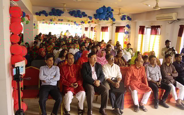 Guests enjoy a cultural programme, Ode to Spring, organised by CELL and the English department at the central auditorium of the university at Khagan, Birulia, Savar, Dhaka on 13 February. Photo: Collected