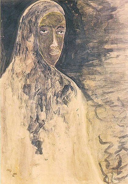 Woman in Veil painted by Rabidronath Tagore. Collected Photo