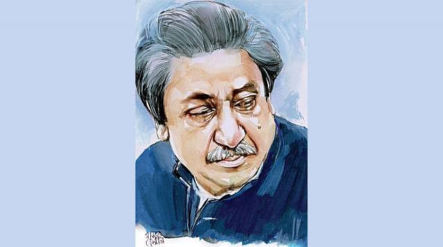 A sketch of Sheikh Mujibur Rahman. Sketch: Masuk Helal