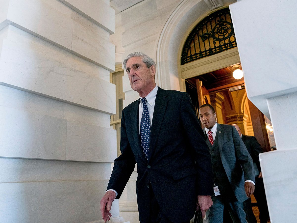 In this 21 June 2017 file photo, former FBI director Robert Mueller, the special counsel probing Russian interference in the 2016 election, departs Capitol Hill following a closed door meeting in Washington. AP File Photo