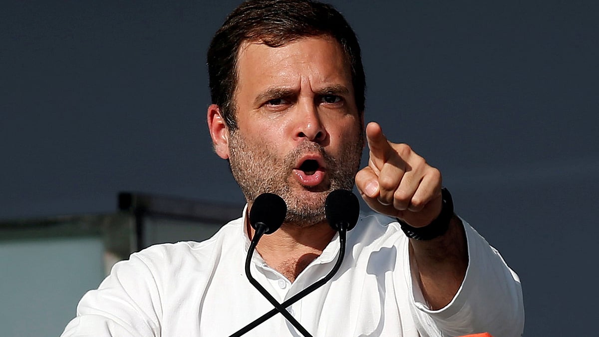 Rahul Gandhi, president of India`s main opposition Congress party, addresses his party`s supporters during a public meeting in Gandhinagar, Gujarat, India, on 12 March 2019. Reuters File Photo