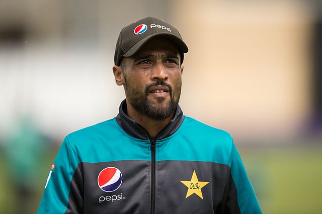 Pakistan`s Mohammad Amir attends a training session at Trent Bridge Cricket Ground in Nottingham, central England on 30 May, 2019, on the eve of their first match of the ICC Cricket World Cup against the West Indies. Photo: AFP