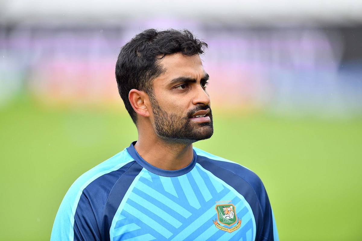 Bangladesh`s Tamim Iqbal attends a training session at The County Ground in Taunton, south-west England, on 16 June 2019, ahead of their 2019 World Cup match against West Indies. Photo: AFP