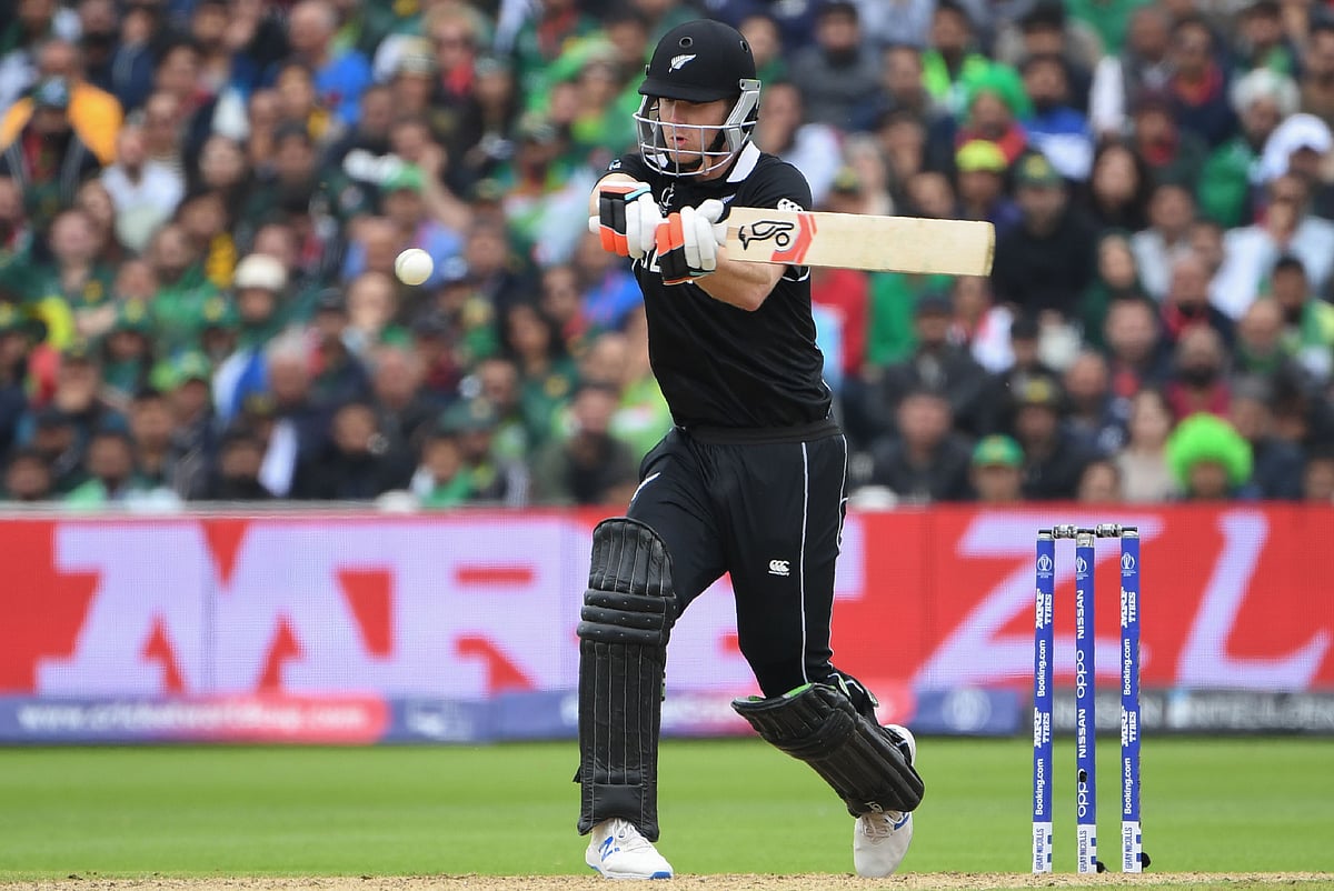 New Zealand's James Neesham plays a shot during the 2019 Cricket World Cup group stage match between New Zealand and Pakistan at Edgbaston in Birmingham, central England, on 26 June, 2019. Photo: AFP