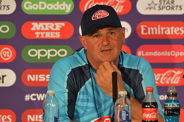 Steve Rhodes attends a press conference at Lord`s cricket ground in London on 4 July, 2019. Photo: AFP