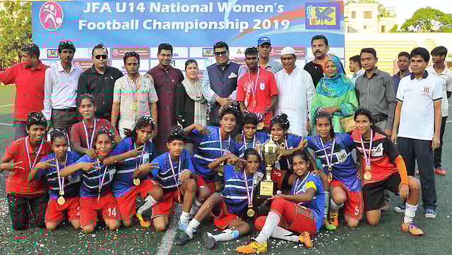 Rangpur beat Mymensingh in tie-breaker to clinch the title of JFA Football on Friday. Photo: UNB.