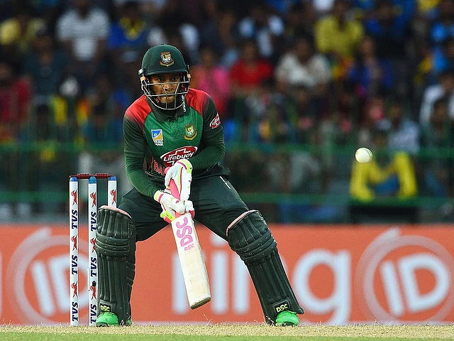 Bangladeshi cricketer Mushfiqur Rahim plays a shot during the second one day international (ODI) cricket match of a three-match ODI series between Sri Lanka and Bangladesh at R. Premadasa Stadium in Colombo on 28 July 2019. Photo: AFP