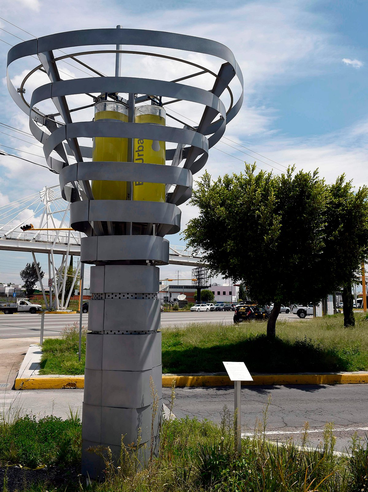 View of the `BioUrban 2.0` air purification system in Puebla, Mexico on 7 August 2019. Photo: AFP