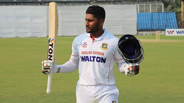 Imrul Kayes hits double century for Khulna Division against Rangpur Division at Sheikh Abu Naser Stadium in Khulna on Sunday. Photo: UNB.