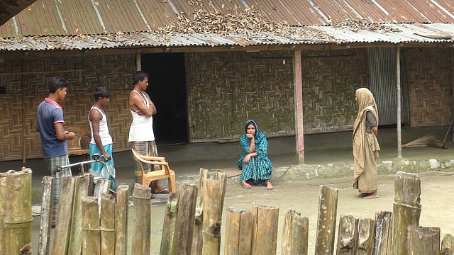 Korsina is tied to shackles at her home in Horeyapara village of Satmera union, Panchagarh sadar upazila. Photo: UNB