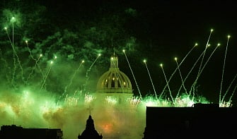 Fireworks are seen during the celebrations of the 500 anniversary of Havana, Cuba`s capital city on 16 November 2019. Photo: AFP