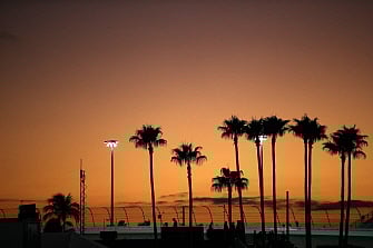 A general view of the sunset during the Monster Energy NASCAR Cup Series Ford EcoBoost 400 at Homestead Speedway on 17 November 2019 in Homestead, Florida. Photo: AFP