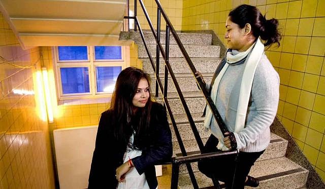 Rubaiyat posted this photo of her with apparel worker Dalia on her Facebook.