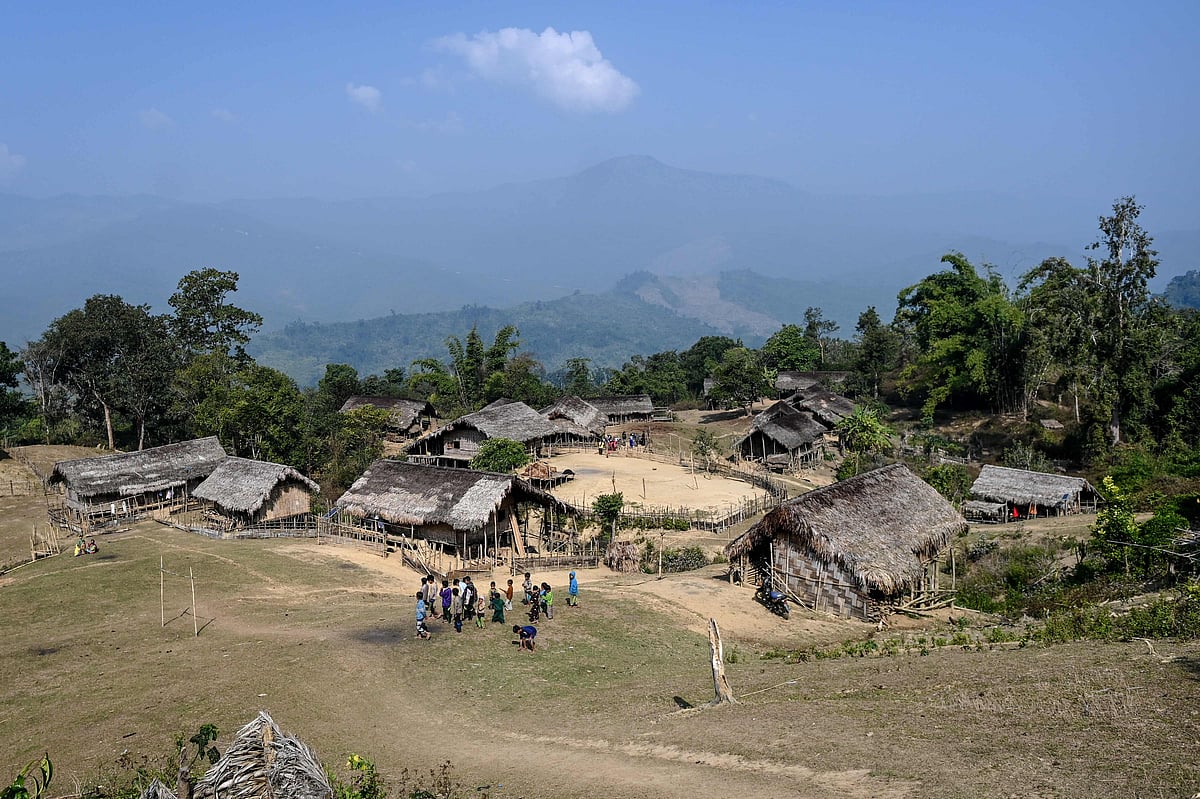 This photo taken on 4 February 2020 shows a general view of Tow Law village in Lahe township, Sagaing division, northwest of Myanmar.
