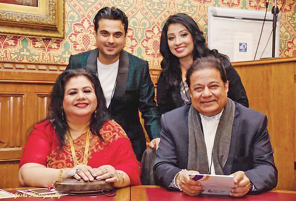 Runa Laila with Anup Jalota at her album launch in London