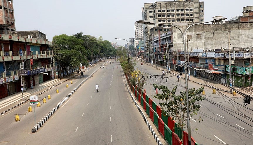 Empty roads in Dhaka on 28 May 2020 due to the general holiday declared by the government to curb the outbreak of deadly coronavirus, COVID-19