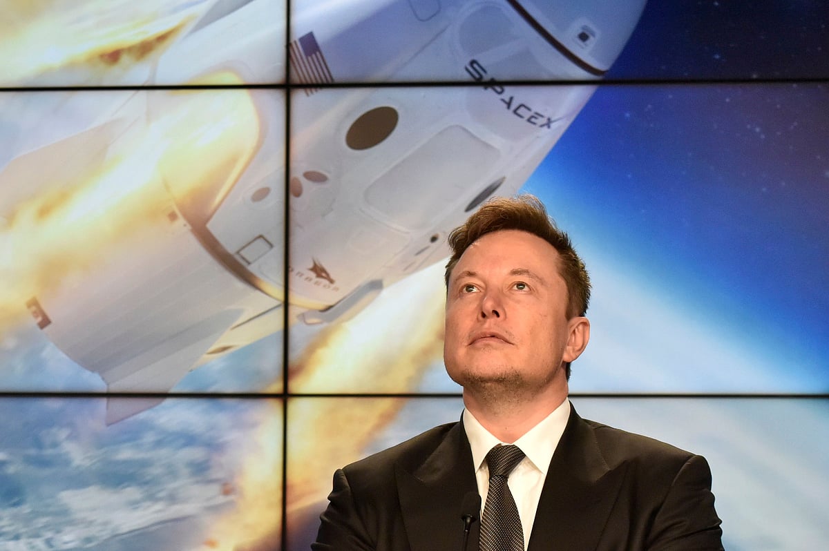 SpaceX founder and chief engineer Elon Musk attends a post-launch news conference to discuss the SpaceX Crew Dragon astronaut capsule in-flight abort test at the Kennedy Space Center in Cape Canaveral, Florida on 19 January 2020.