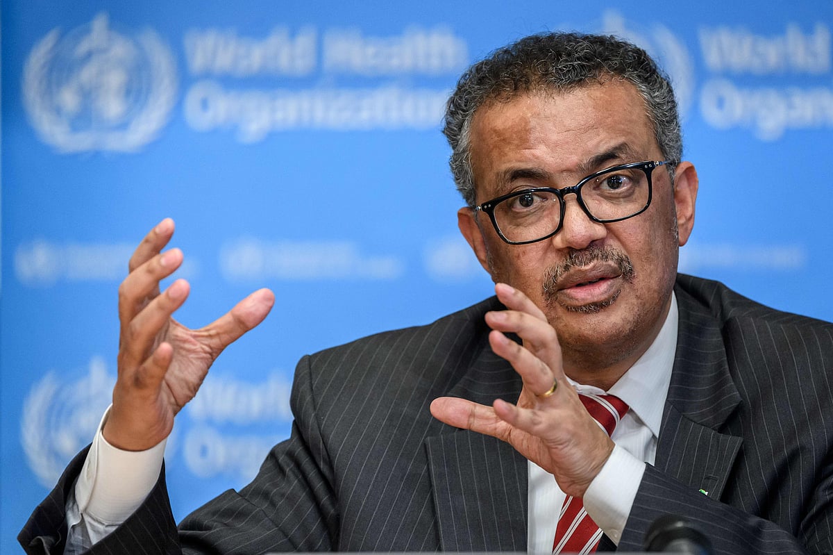 World Health Organization (WHO) director-general Tedros Adhanom Ghebreyesus attends a daily press briefing on COVID-19 virus at the WHO headquaters in Geneva on 11 March, 2020.