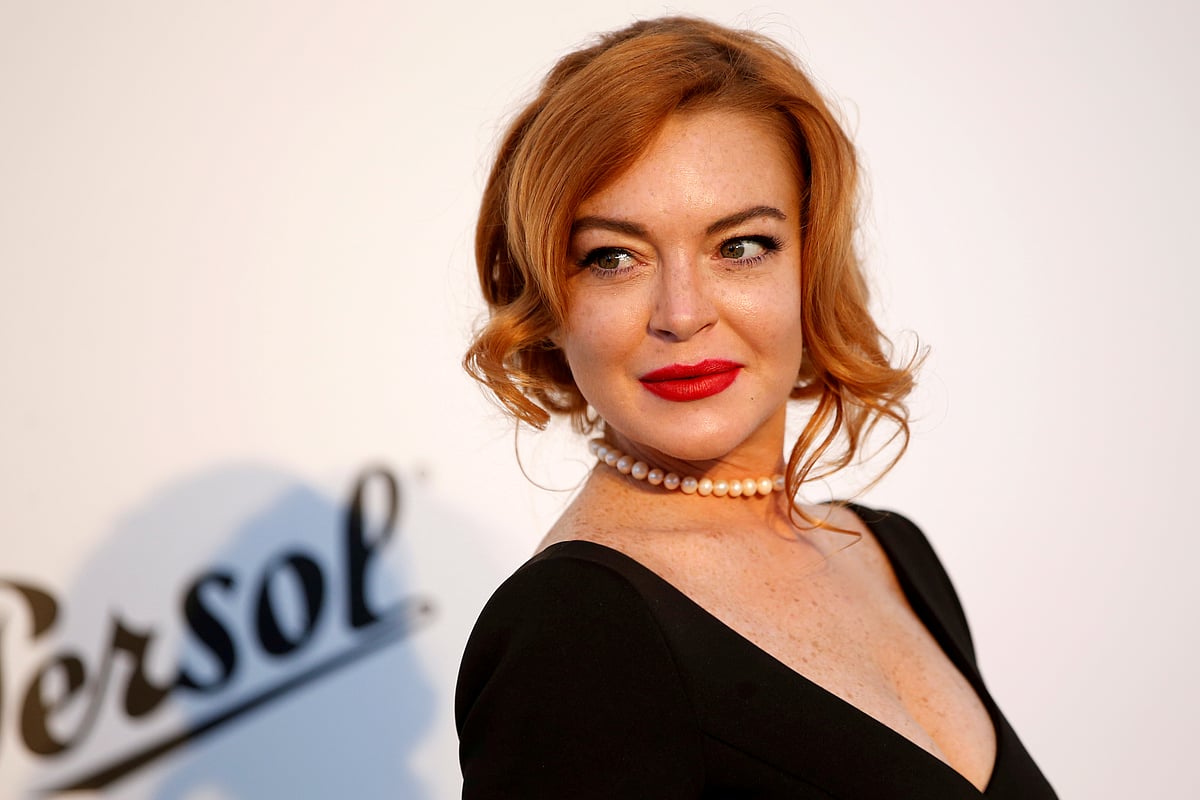 Lindsay Lohan poses at 70th Cannes Film Festival at Antibes, France on 25 May 2017.