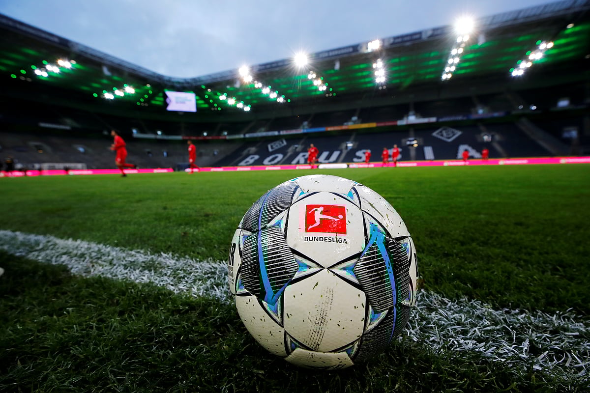 General view of a match ball during the warm up before the match that will be played behind closed while the number of coronavirus cases grow around the world. File photo