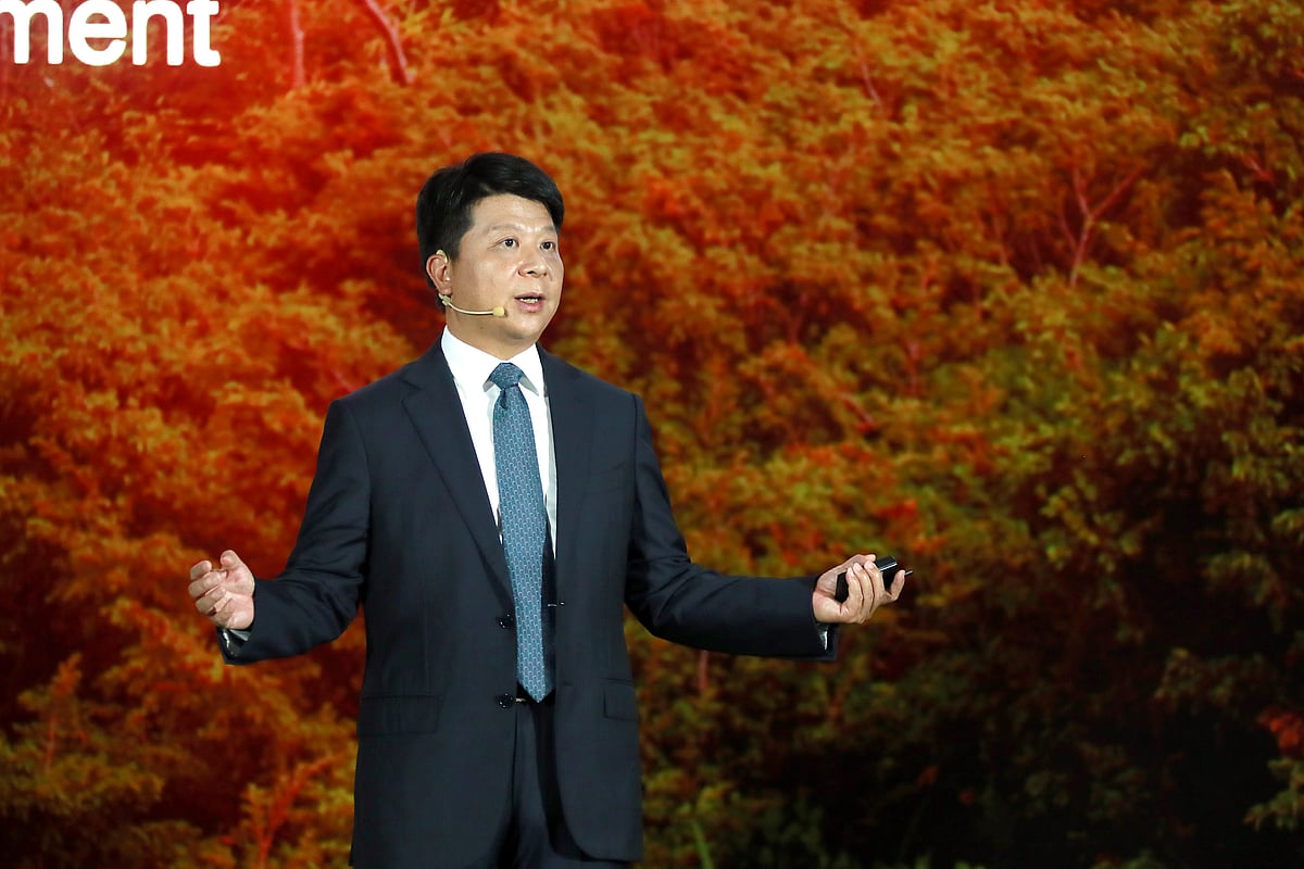 Guo Ping, Huawei’s Rotating Chairman, delivers a keynote speech at the 17th annual Global Analyst Summit.