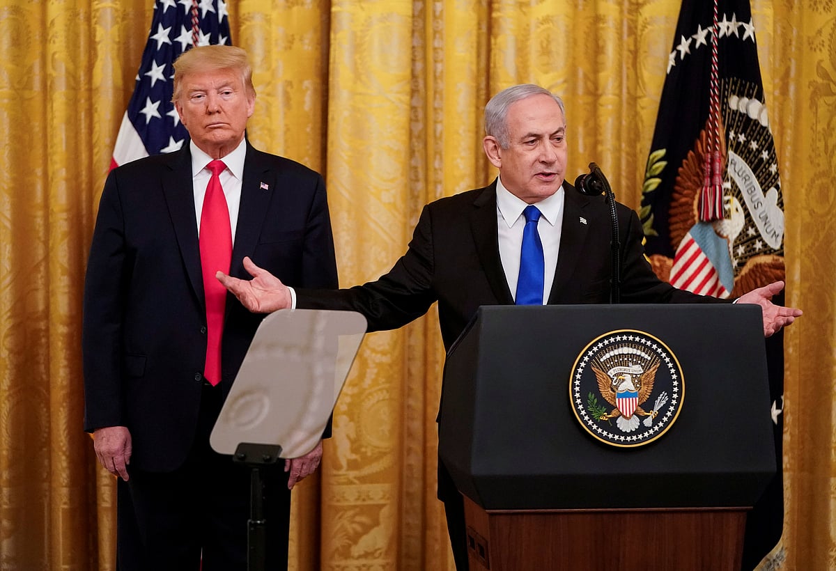 US president Donald Trump and Israel's prime minister Benjamin Netanyahu