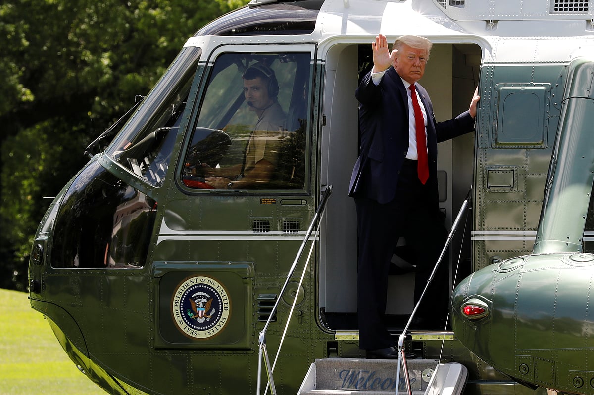 US president Donald Trump departs for SpaceX Demonstration Mission 2 Launch.