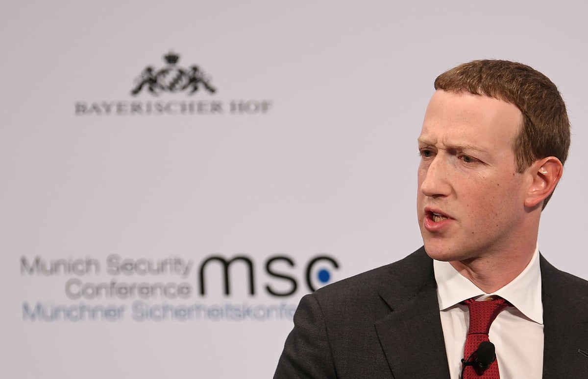 Facebook chairman and CEO Mark Zuckerberg speaks during the annual Munich Security Conference in Germany, 15 February 2020.