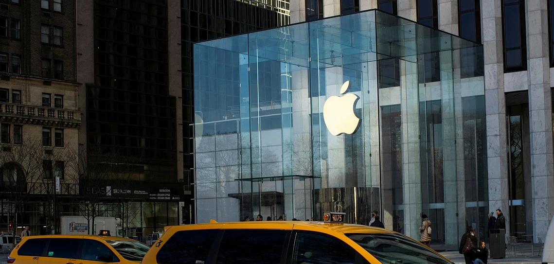 Apple store is seen closed to public due to COVID-19 in New York City, New York.