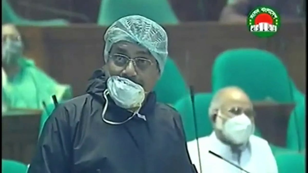 BNP MP Harunur Rashid speaks in the Jatiya Sangsad