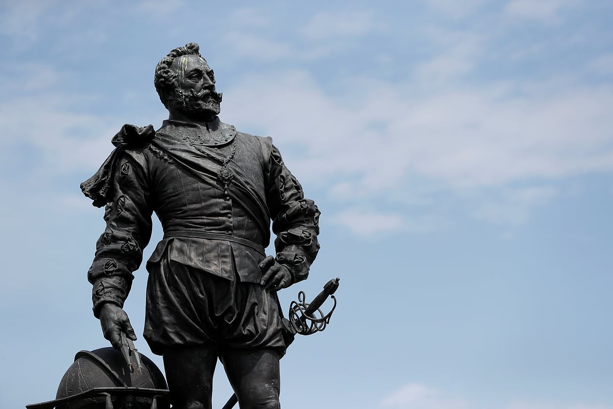 A statue of Sir Francis Drake, a controversial figure in the history of Britain, is seen in Plymouth, Britain, 11 June 2020.