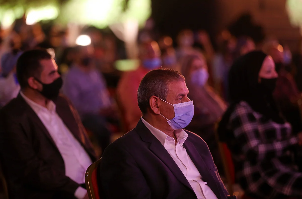 Audience wearing protective face masks and keeping social distance listen to the first concert of the Cairo Symphonic Orchestra after the Cairo Opera House reopened, amid concerns about the spread of the coronavirus disease (COVID-19), in Cairo, Egypt on 18 July.