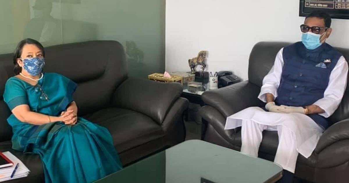 Indian high commissioner Riva Ganguly meets Obaidul Quader