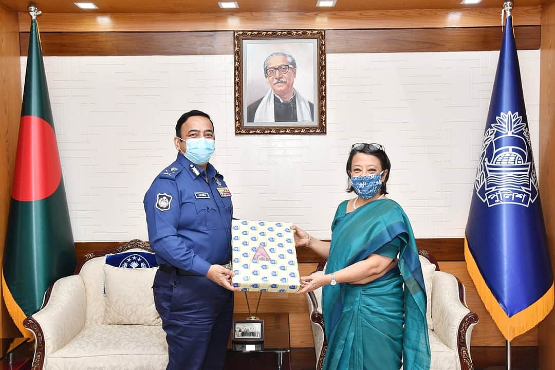 Indian High Commissioner to Bangladesh Riva Ganguly Das made a courtesy call on Inspector General of Police (IGP) Benazir Ahmed at his office at Bangladesh Police headquarters, Dhaka on 28 July 2020