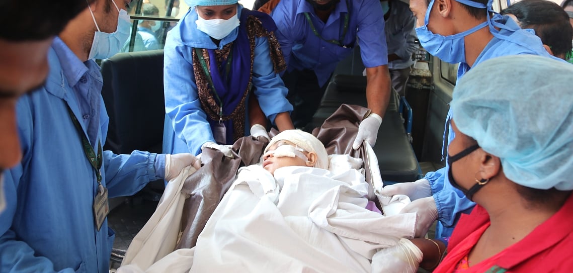 Injured UNO Wahida Khanam is airlifted to Dhaka